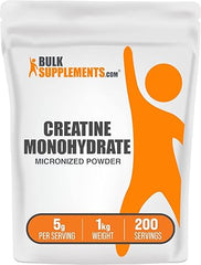 BULKSUPPLEMENTS.COM Creatine Monohydrate Powder - Micronized Creatine Monohydrate, Creatine Pre Workout, Creatine Powder - 5g (5000mg) per Serving, Unflavored & Gluten Free, 100g (3.5 oz)