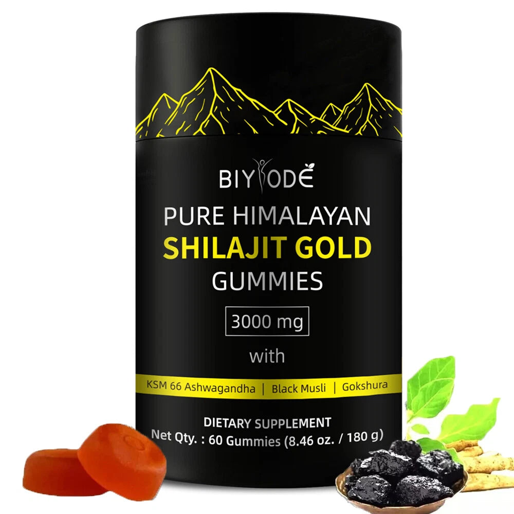 Shilajit Gummies Pure Shilajit Himalayan Rich Ashwagandha Gaulshura Fulvic Acid
